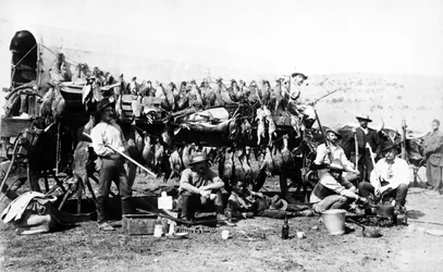 Tilbake fra en skyteekspedisjon, Sør-Afrika, ca. 1895
